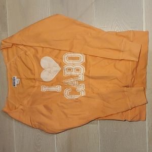 OCEAN BLUE by Basix of America orange Cabo Long Sleeve size Mediuma